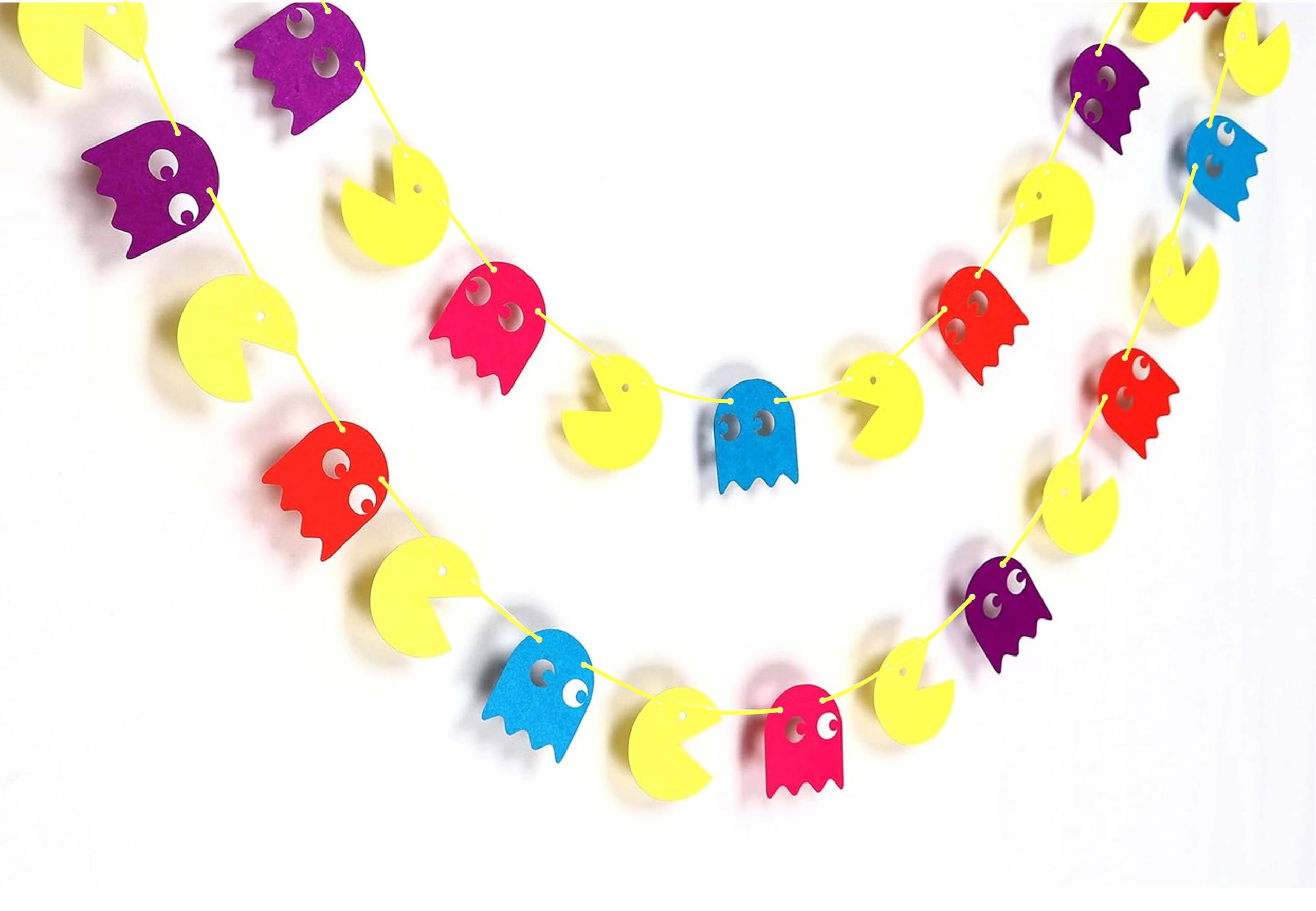 Amazon.com: Pacmn Ghost Garland Decorations, 36Pcs – Retro Arcade